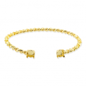 Pulsera en latón 17.5 cm engaste 1028/1088/1122 6 mm dorado con oro fino x1