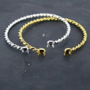 Pulsera en latón 17.5 cm engaste 1028/1088/1122 6 mm dorado con oro fino x1