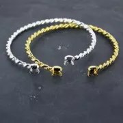 Pulsera en latón 17.5 cm engaste 1028/1088/1122 6 mm dorado con oro fino x1
