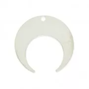 Colgante forma media luna o cuerna 20 mm Chapado en plata fina