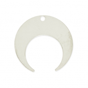 Colgante forma media luna o cuerna 20 mm Chapado en plata fina