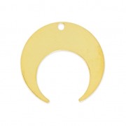 Colgante forma media luna o cuerna 20 mm dorado con oro fino x1|raw }}
