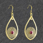 Colgante gota a engastar 53.5x31 mm a engastar 5817 6mm dorado rosa x1