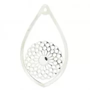 Colgante gota a engastar 53.5x31 mm a engastar 5817 6mm Chapado en plata fina