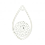Colgante gota a engastar 44x26 mm a engastar 6mm Chapado en plata fina