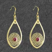 Colgante gota a engastar 44x26 mm a engastar 6mm dorado con oro finox1