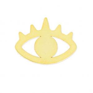 Entrepieza ojo buena suerte calada 20 mm dorado con oro finox1