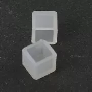 Molde de silicona para hacer dos cabuchones cuadrados fondo plano 7mm de resina