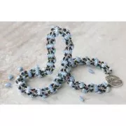 Cuentas de vidrio checa 3 agujeros Cali Beads 3x8mm Jet Hematite x30