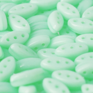 Cuentas de vidrio checa 3 agujeros Cali Beads 3x8mm Green Silk x30