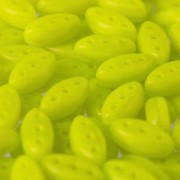 Perles en verre tchèque 3 trous Cali Beads 3x8mm Chartreuse Silk x30