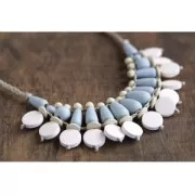 Surtido de 7 cuentas pétales/navettes en bois brut naturel 15x30mm x1