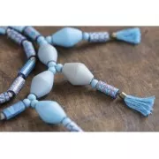 Surtido de 10 cuentas planas de madera bruto natural 40 mm x1