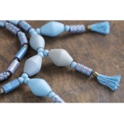 Surtido de 10 cuentas rectangular de madera bruto natural 30x7 mm