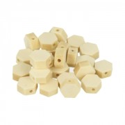 Surtido de 25 cuentas hexagonal de madera bruto natural 10x5 mm x1|raw }}