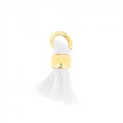 Pompon de algodón 7 mm Blanc - Dorado con oro fino x1|raw }}