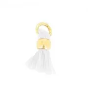 Pompon de algodón 7 mm Blanc - Dorado con oro fino x1