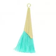 Borla de algodón 33 mm turquese Dorado HQ x1