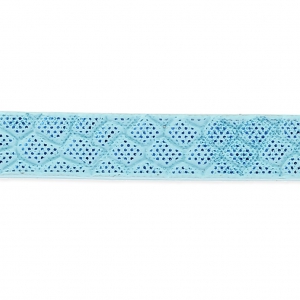 Cinta sintética fantasía 5 mm efecto reptil Azul metalizado x1,2m
