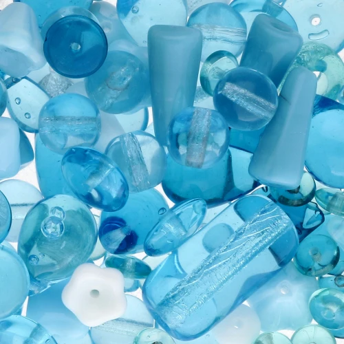 Surtido de cuentas de Boemia Aquamarine x50g
