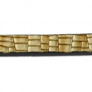 Cinta fantasía imitación de cuero 5 mm Efecto Reptil Dorado Metalizado x1.2m|raw }}