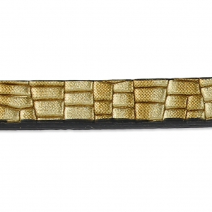 Cinta sintética de fantasía efecto reptil dorada de 5 mm x1,2m