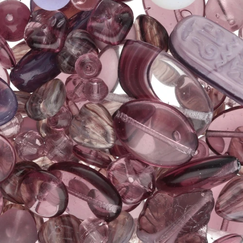 Surtido de cuentas de Boemia morado x50g