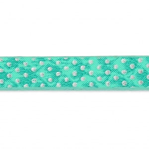 Cinta sintética fantasía 5mm efecto reptil Mint Pois Métallisé x1,2m