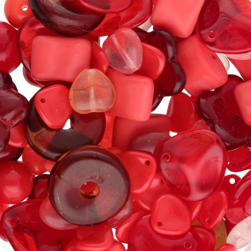 Surtido de cuentas de Boemia rojo x50g