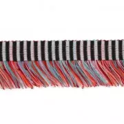 Cinta con flecos 20 mm Negro/Blanco/Multicolore  x30cm