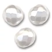 Facetadas 8 mm White Pearl x20