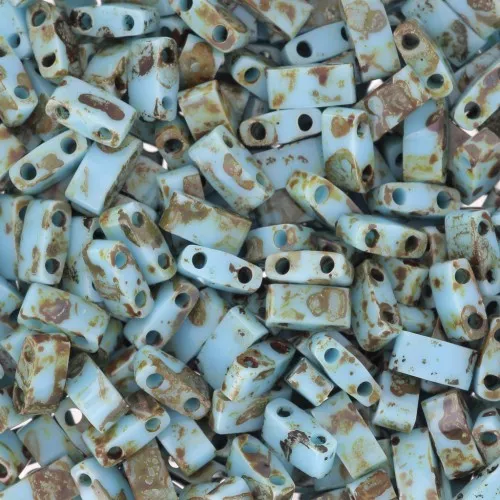 Miyuki Half Tila Beads 5x2.3x1.9 mm HTL-4514 - Op Turquesa Blue Picasso x10g