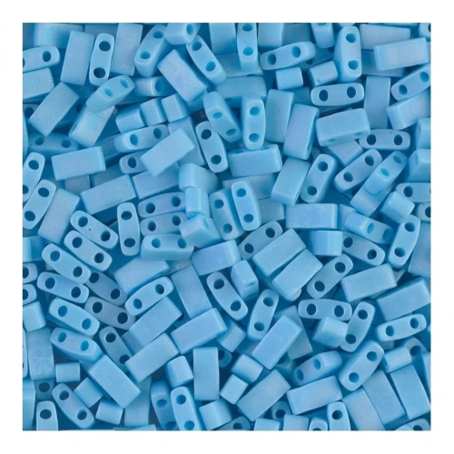 Miyuki Half Tila Beads 5x2.3x1.9 mm HTL-413FR - Op Turquesa Blue AB Mat x10g