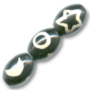 Cuenta Aceituna DZI de ágata 16x12 mm adorno estrella