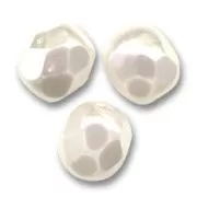 Facetadas 6 mm White Pearl x25