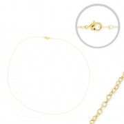 Gargantilla fina para Miyuki Delica 11/0 con eslabón ovalado 0,8x1 mm dorado x 45 cm