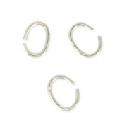 Pequeñitos Anillas abiertos ovalados 3.3x2.4x0.4 mm para cadena fina rodiado x1g