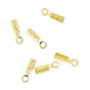 Mini pinza cordón 0.6 mm dorado x10