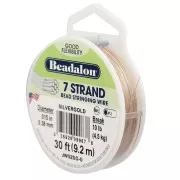 Hilo de Acero 7 hebras 0.38 mm plateado dorado x9,2 m