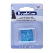 Cordon coton avec fil métallique pour réaliser des pompons 0.8 mm Bleu/Argenté x 20m