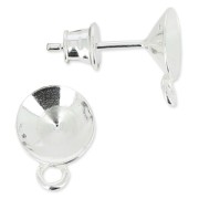 Base pendientes para cabuchones PureCrystal 1088 8 mm de Plata 925 x2