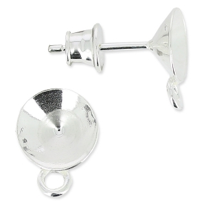 Base pendientes para cabuchones PureCrystal 1088 8 mm de Plata 925 x2
