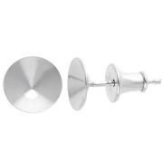 Pendientes de botón con cabujón PureCrystal 1122 de 8 mm - Plata 925 (2 unidades)