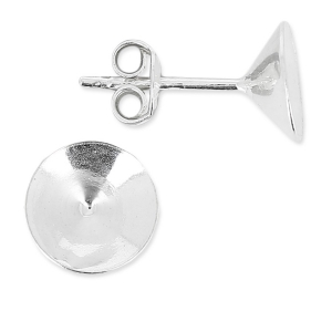 Base pendientes para cabuchones PureCrystal 1088 8 mm Plata 925 x2