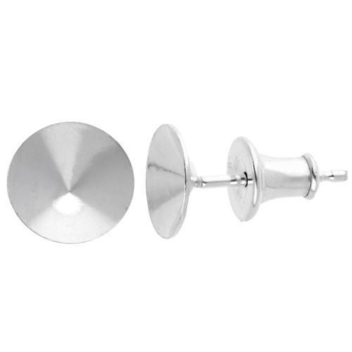 Pendientes de botón con cabujón PureCrystal 1122 de 8 mm - Plata 925 (2 unidades)