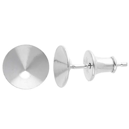Pendientes de botón con cabujón PureCrystal 1122 de 8 mm - Plata 925 x2