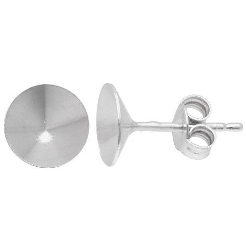 PureCrystal 1088 8 mm cabujón Ganchos pendientes - Plata 925 x2