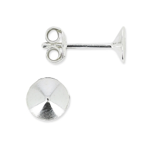 Pendientes para cabuchones PureCrystal Rivoli 1122 6 mm Plata 925 x2