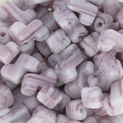 Cuentas de vidrio 2 agujeros Zorro Bead 5x6 mm Milky Light Amethyst x50|raw }}