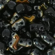 Cuentas de vidrio 2 agujeros Zorro Bead 5x6 mm Jet Valentinit x50